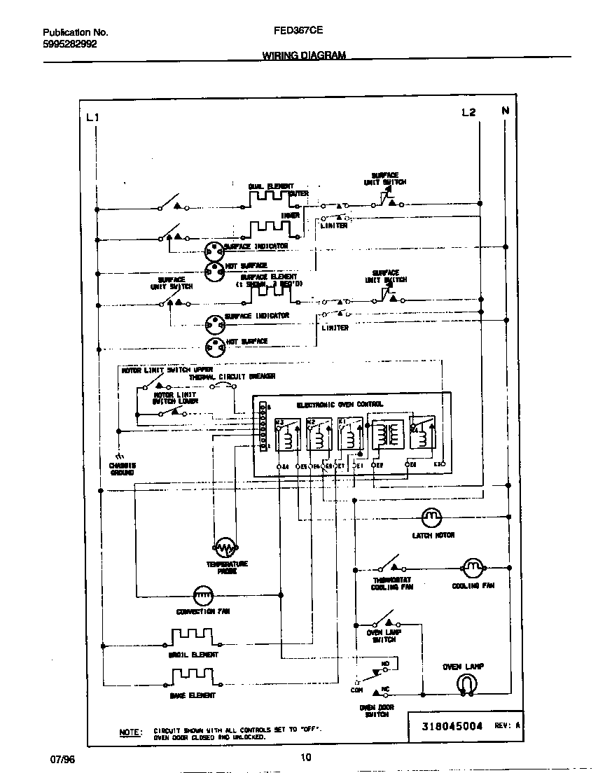Frigidaire FED367CETA wiring diagram diagram