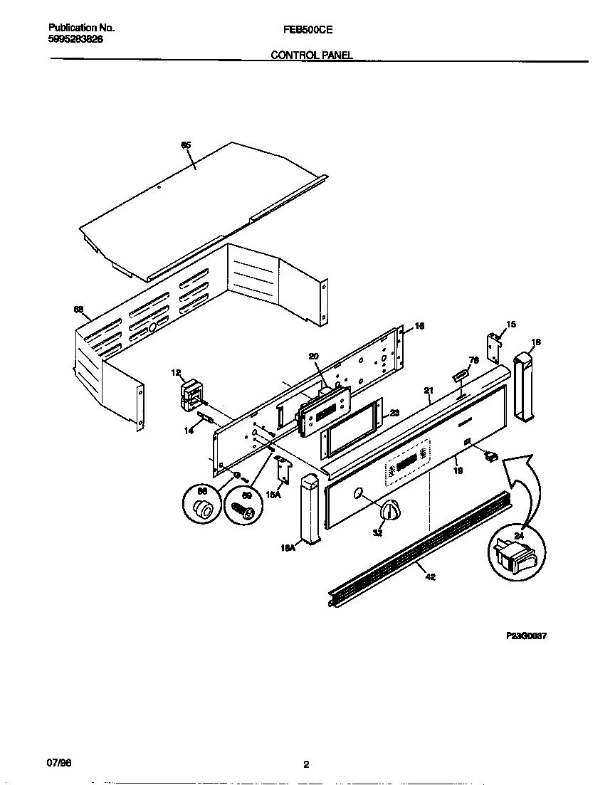 Frigidaire FEB500CEBA control panel diagram