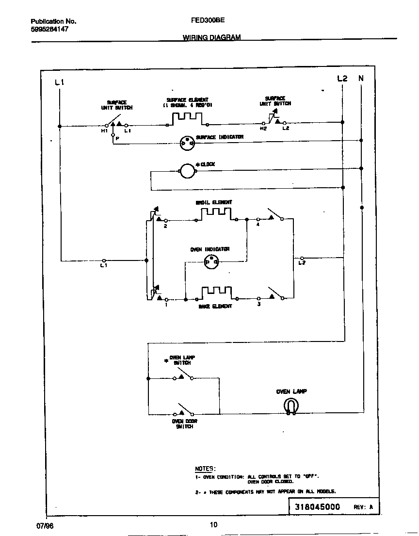 Frigidaire FED300BEBA wiring diagram diagram