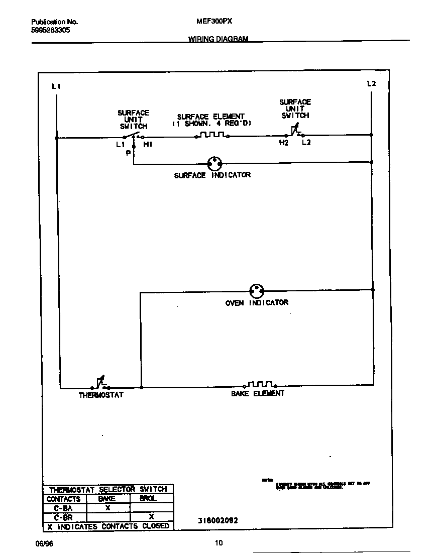 Universal/Multiflex (Frigidaire) MEF300PXWB wiring diagram diagram