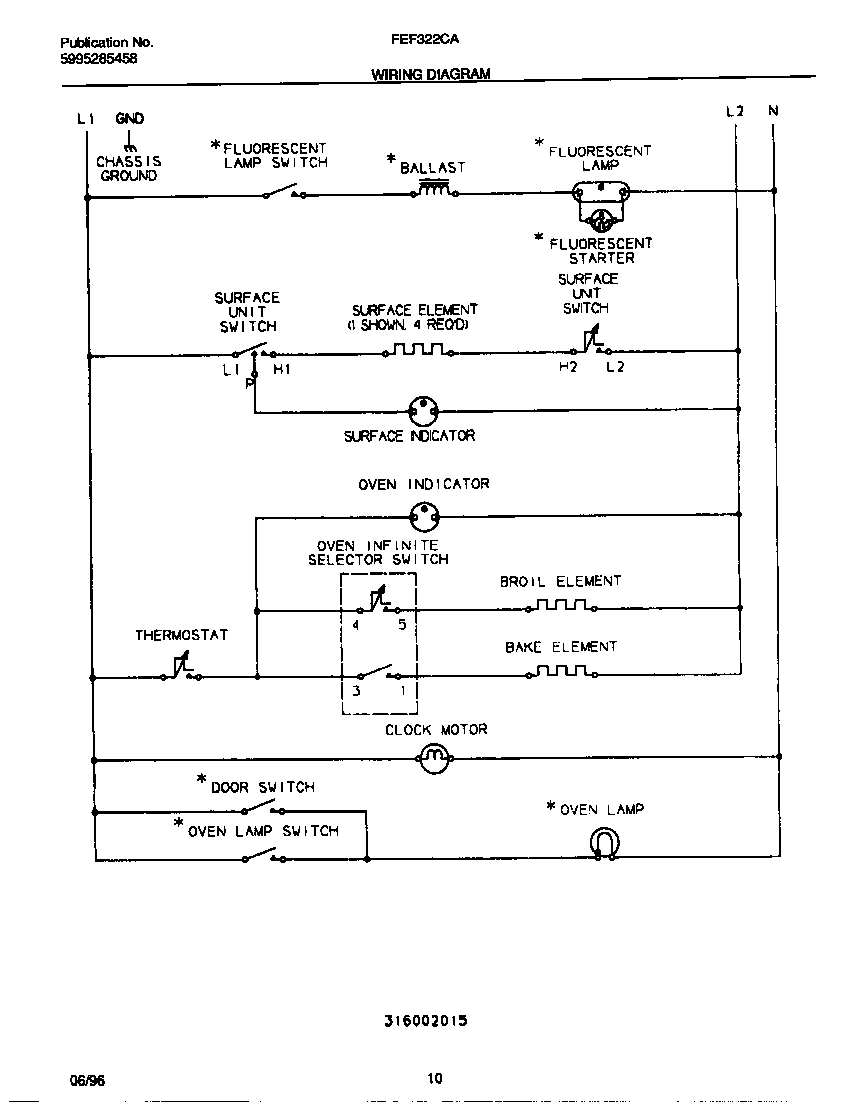 Frigidaire FEF322CASF wiring diagram diagram