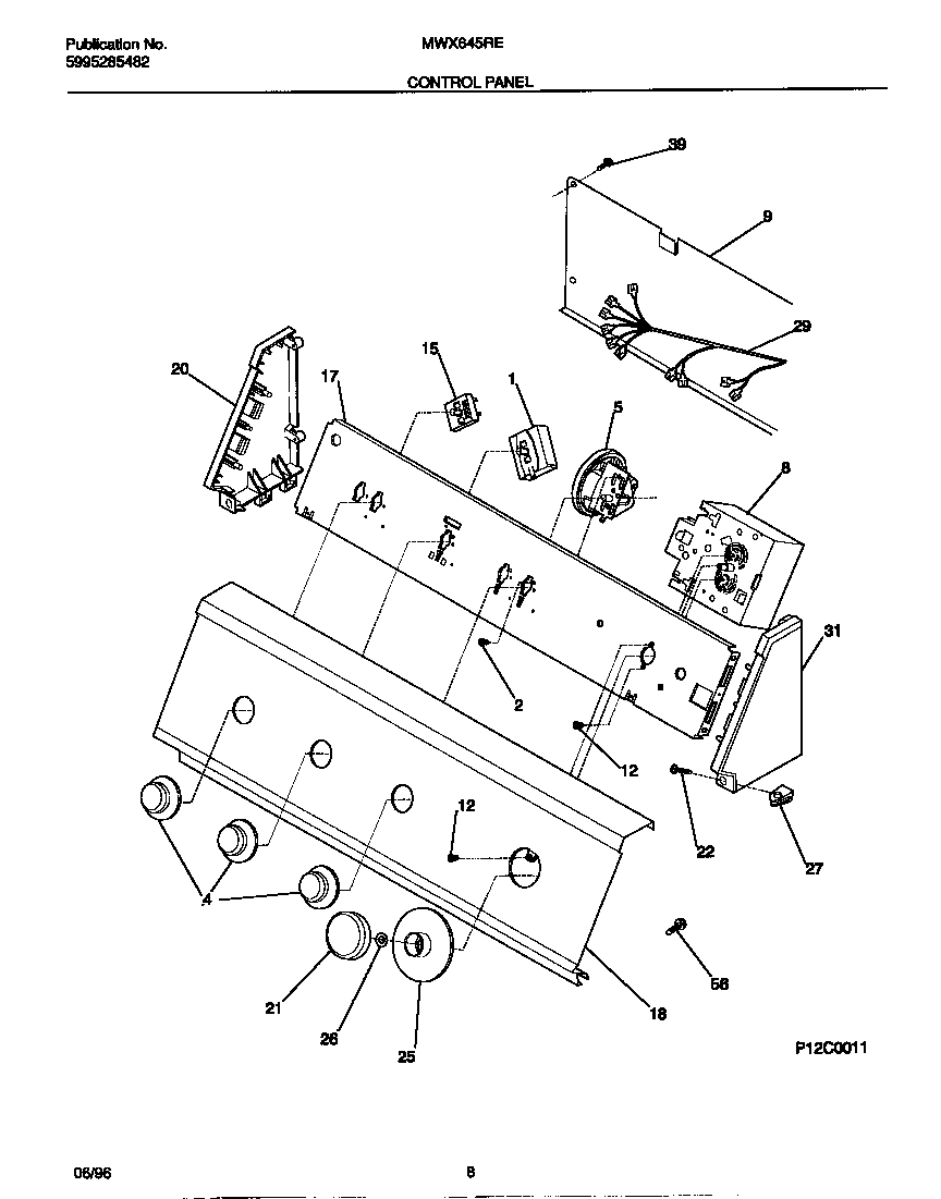 Universal/Multiflex (Frigidaire) MWX645RES0 control panel diagram
