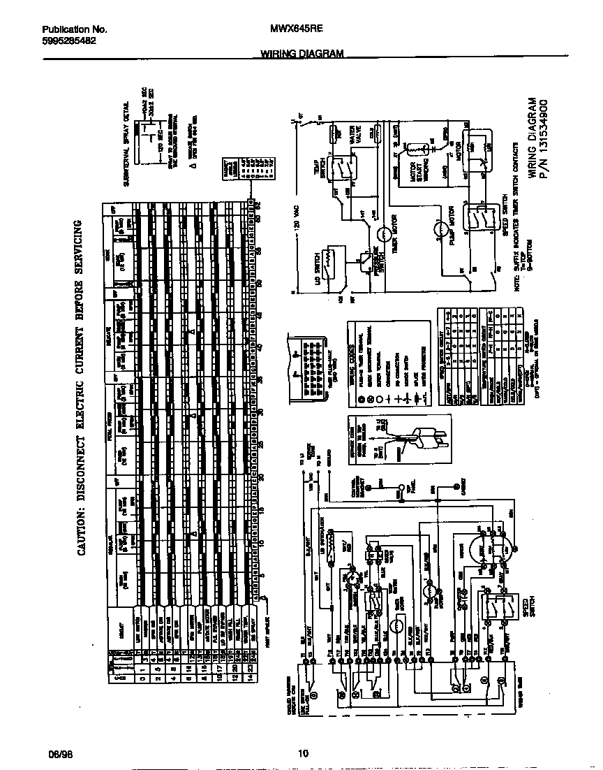 Universal/Multiflex (Frigidaire) MWX645RES0 wiring diagram diagram