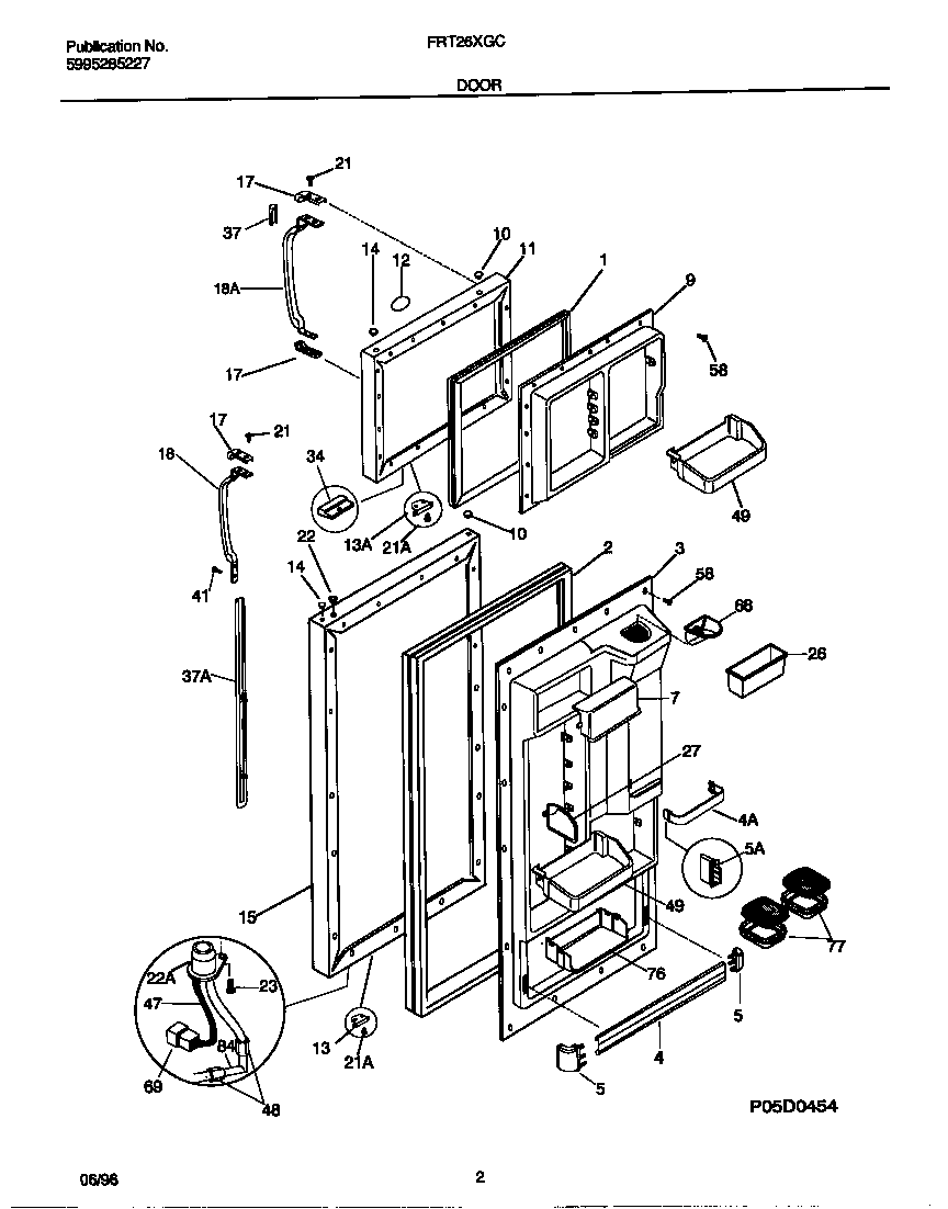 Frigidaire FRT26XGCD2 door diagram