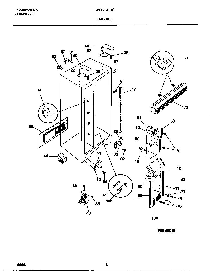 White-Westinghouse WRS20PRCD1 cabinet diagram