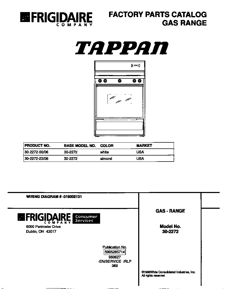Tappan 30-2272-23-06 cover diagram