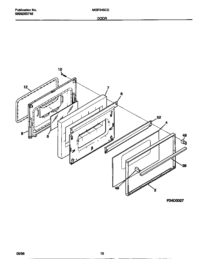 Universal/Multiflex (Frigidaire) MGF345CESB door diagram