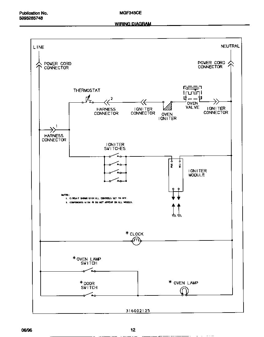 Universal/Multiflex (Frigidaire) MGF345CESB wiring diagram diagram