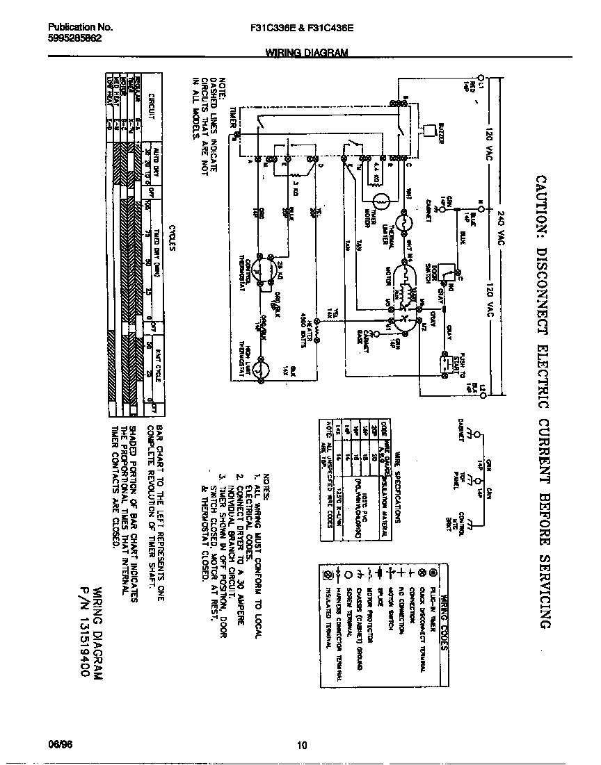 Frigidaire F31C436ES0 wiring diagram diagram