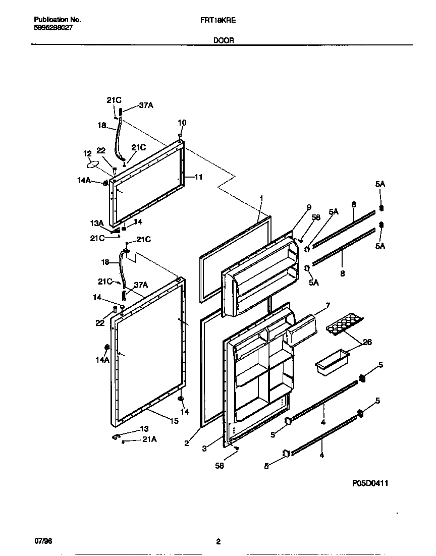 Frigidaire FRT18KRED1 door diagram