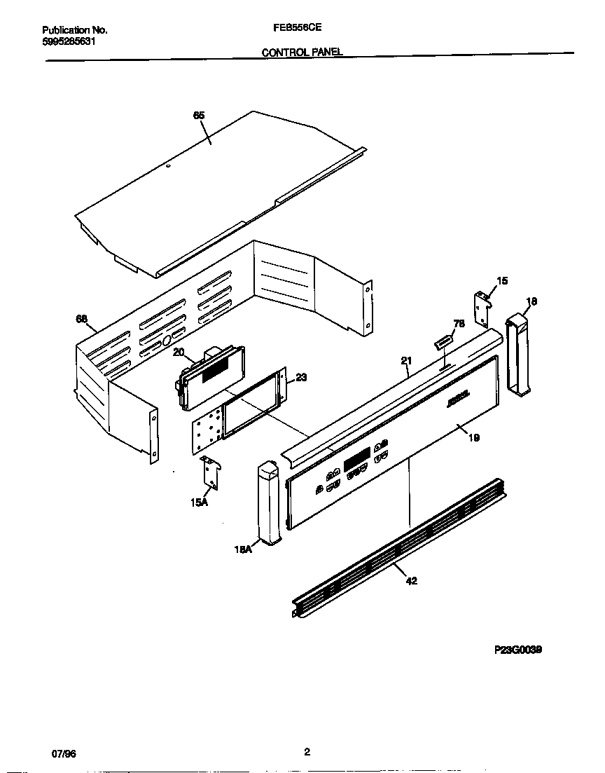 Frigidaire FEB556CEBA control panel diagram