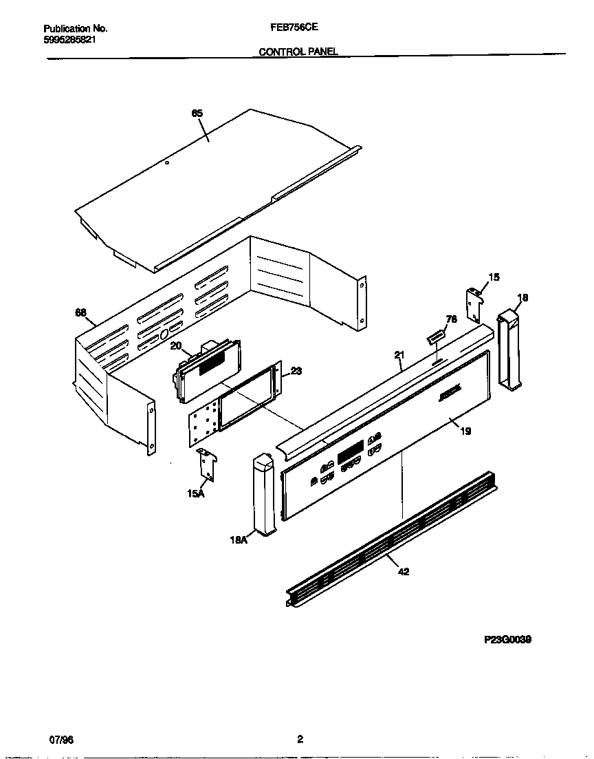 Frigidaire FEB756CESA control panel diagram