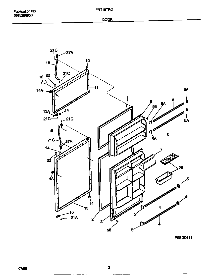 Frigidaire FRT18TRCD3 door diagram