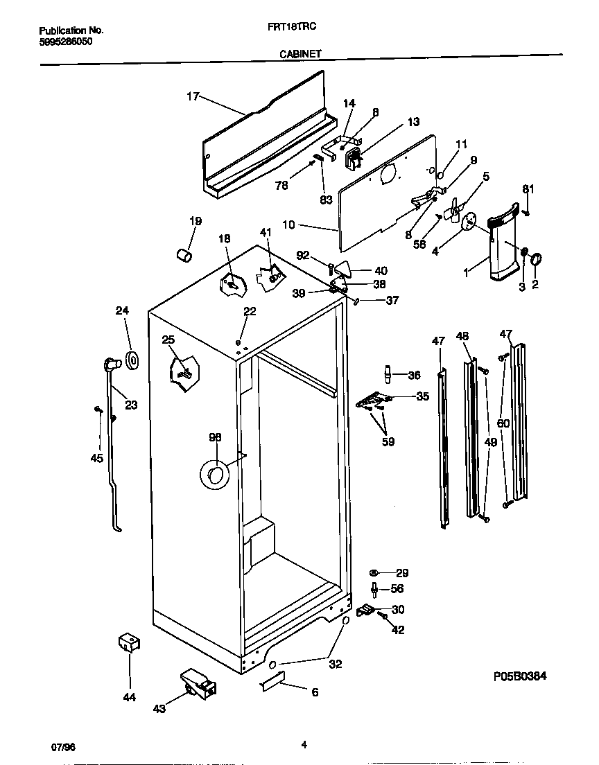 Frigidaire FRT18TRCD3 cabinet diagram