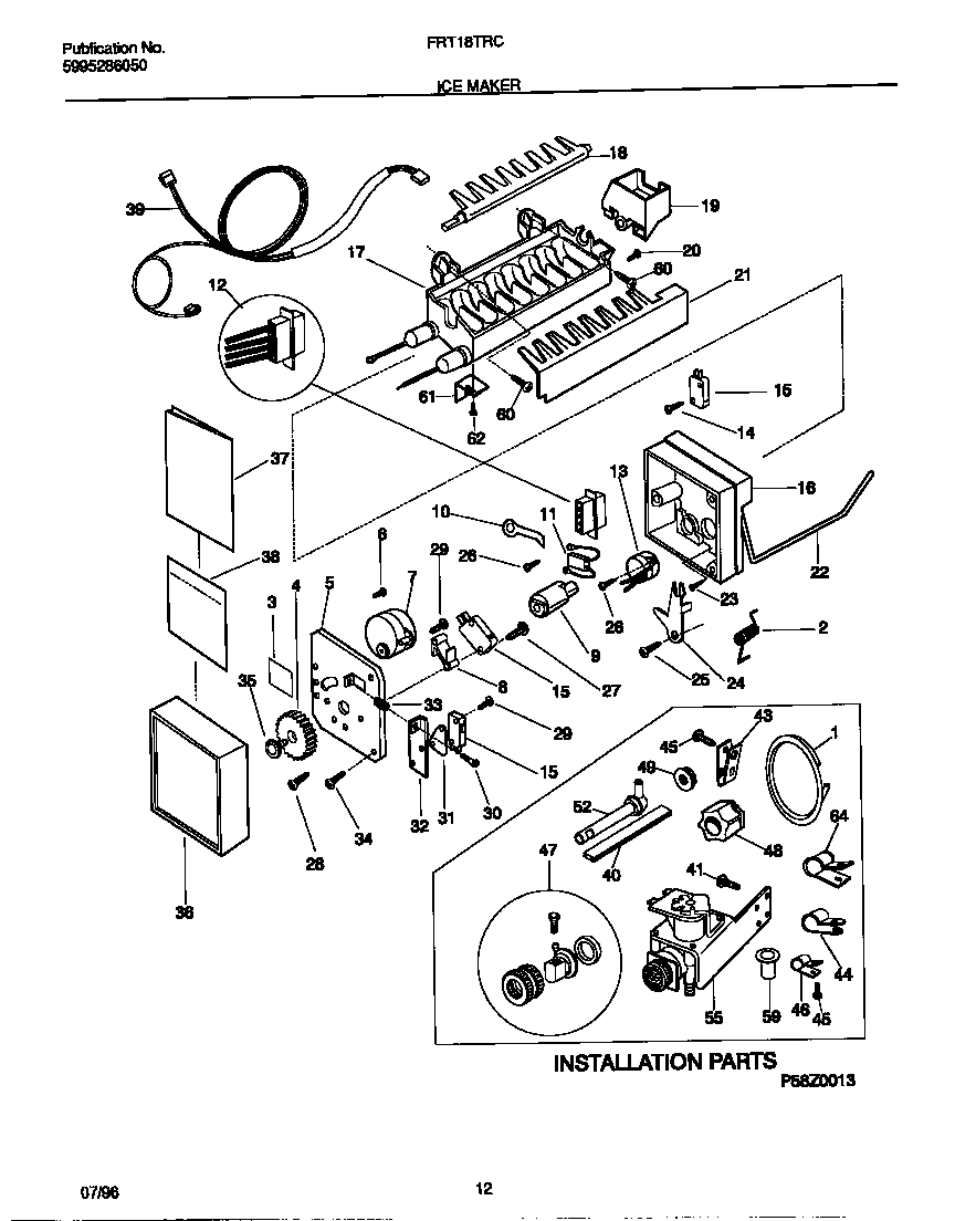Frigidaire FRT18TRCD3 ice maker diagram