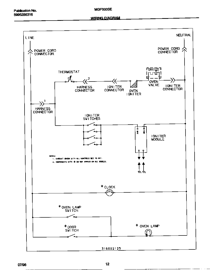 Universal/Multiflex (Frigidaire) MGF333SEWC wiring diagram diagram