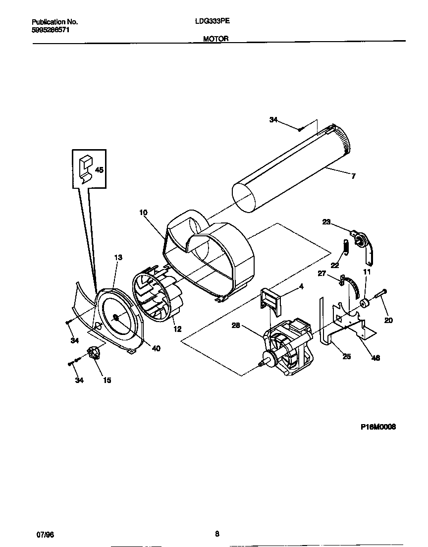 Frigidaire LDG333PEW0 motor diagram