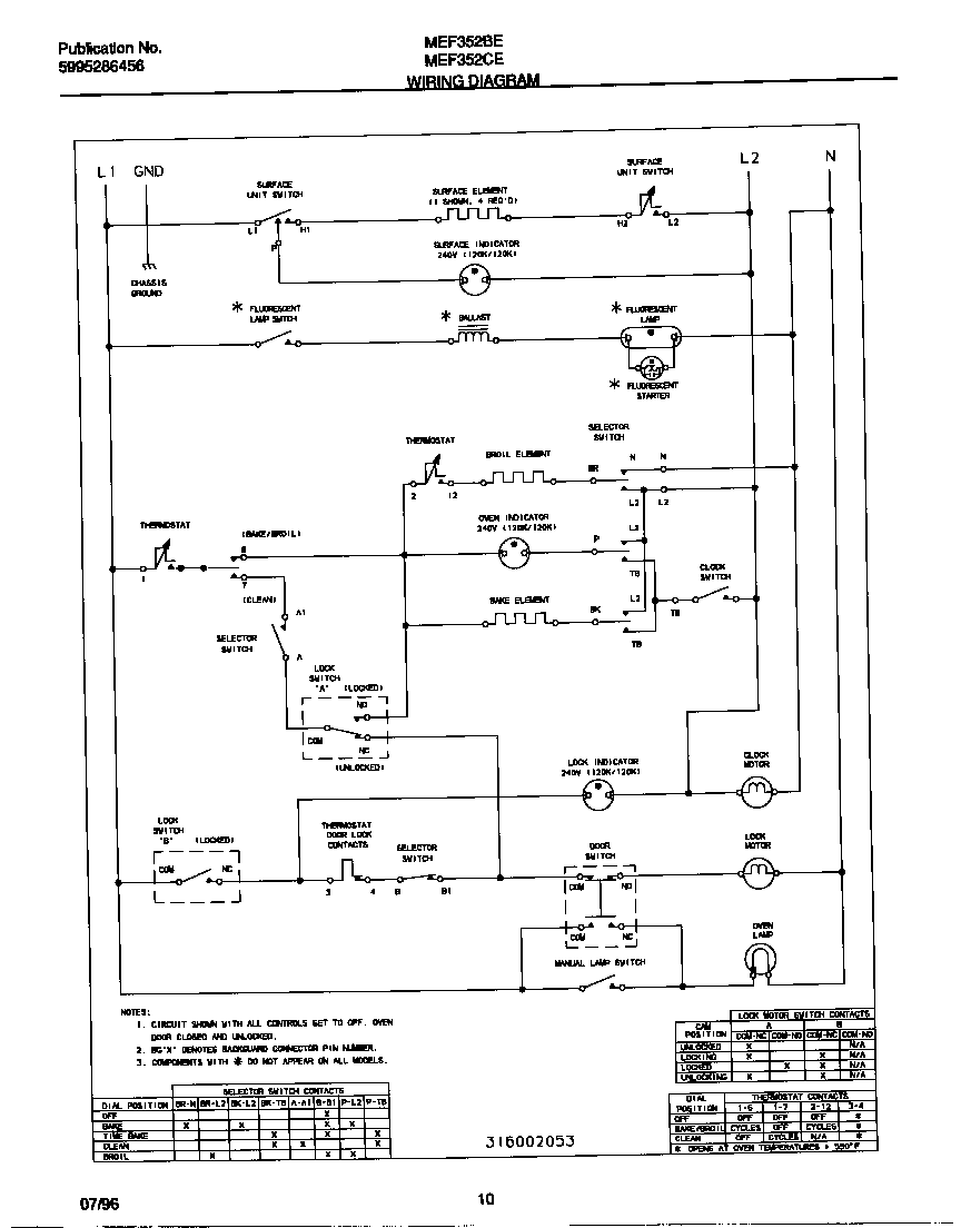 Universal/Multiflex (Frigidaire) MEF352BEDB wiring diagram diagram