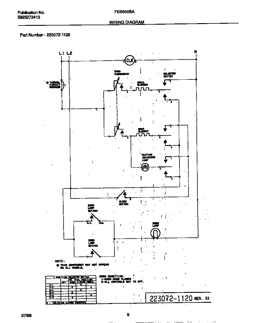 Frigidaire FEB500BABF wiring diagram diagram