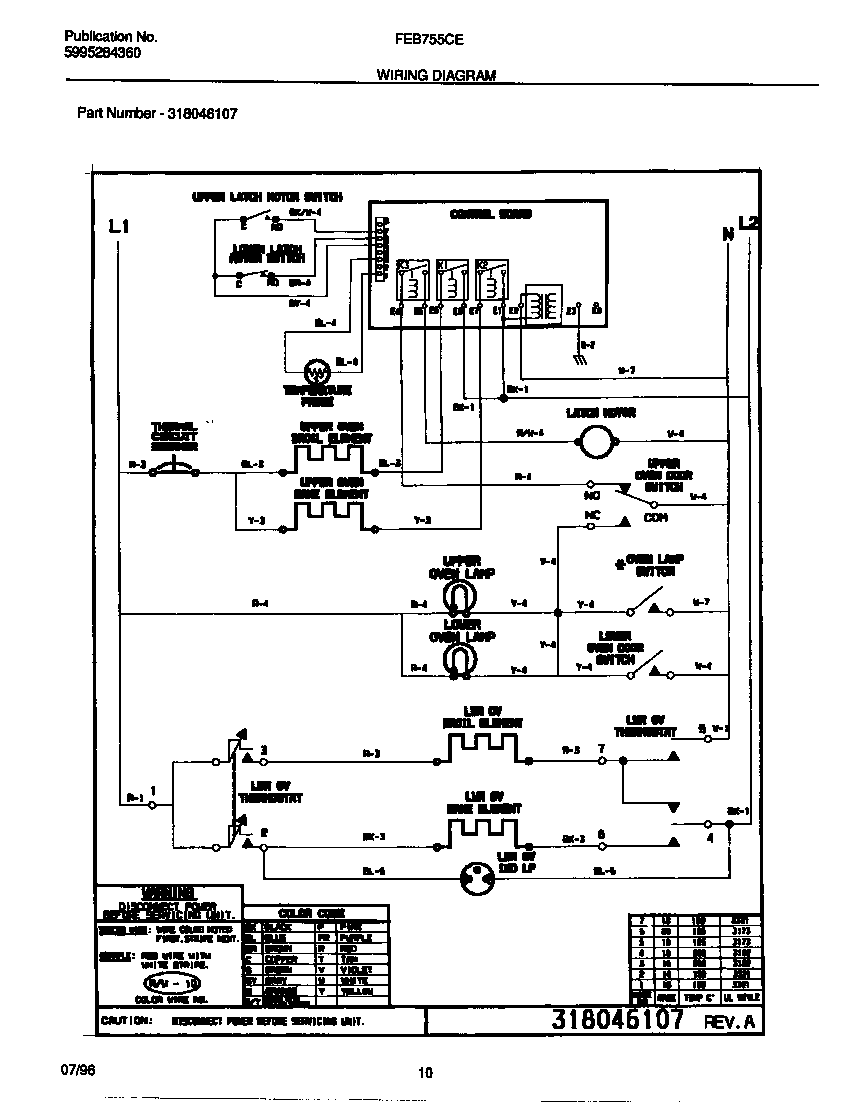 Frigidaire FEB755CESA wiring diagram diagram