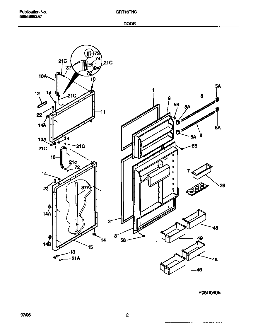 Gibson GRT18TNCW3 door diagram