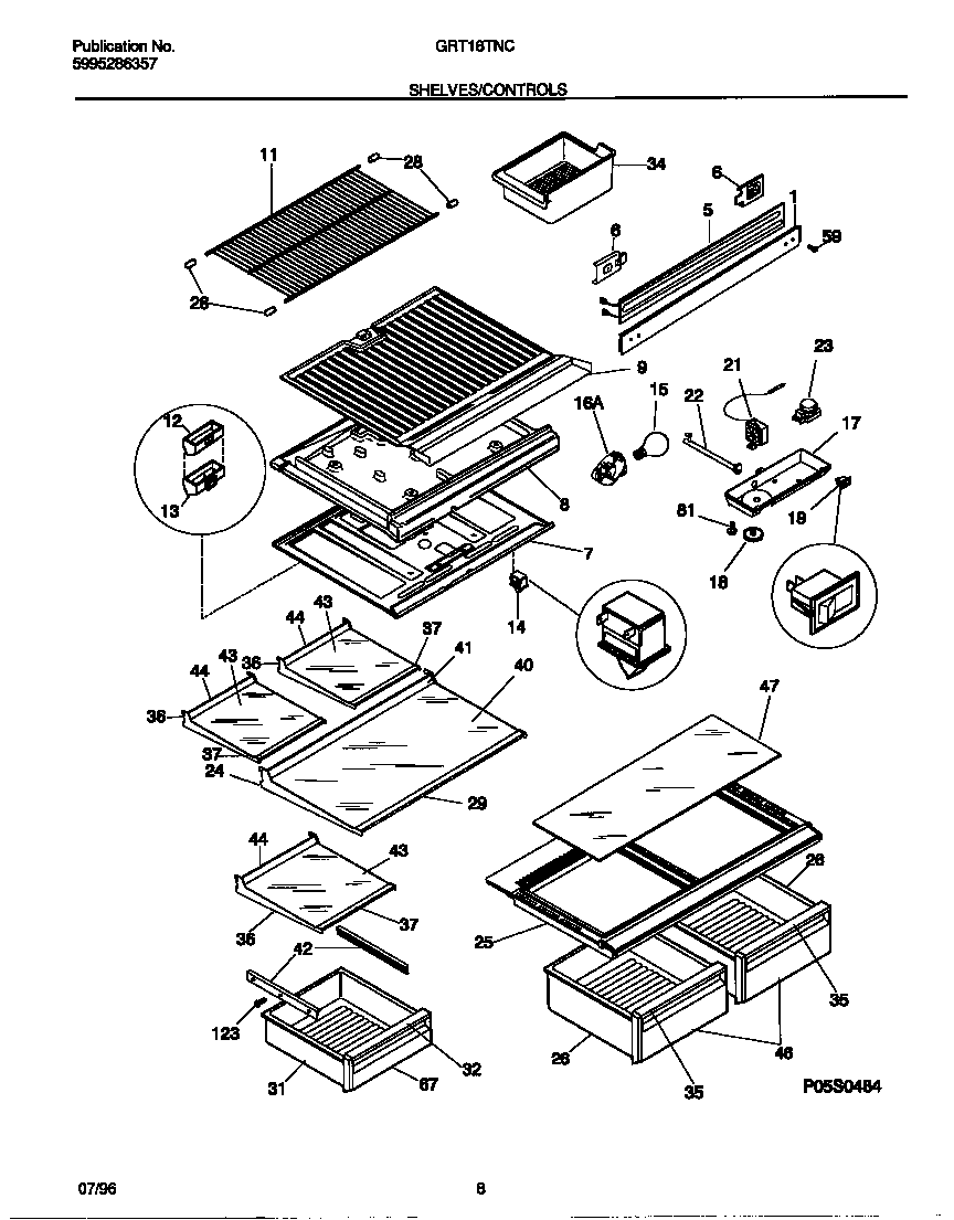 Gibson GRT18TNCW3 shelves/controls diagram