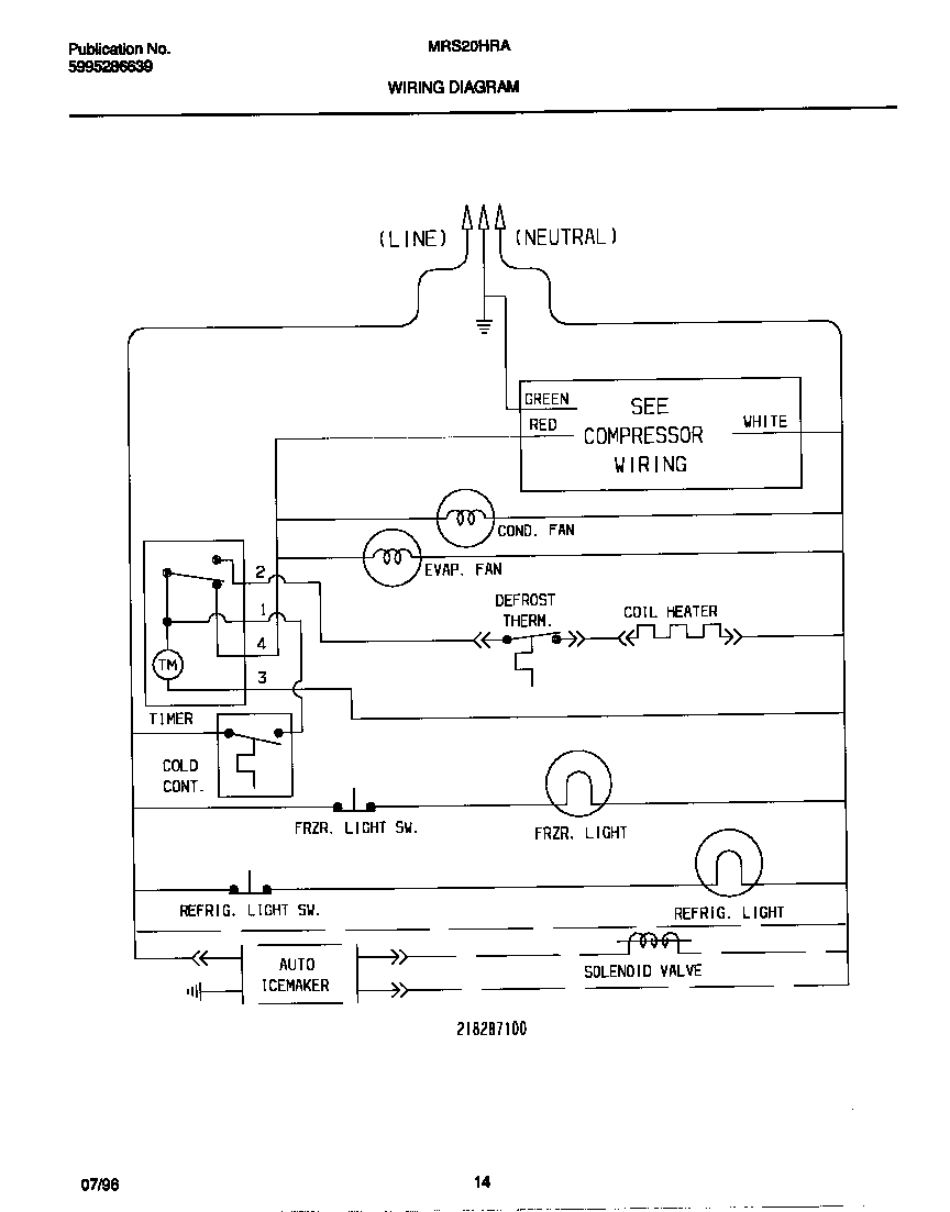 Universal/Multiflex (Frigidaire) MRS20HRAW6 wiring diagram diagram