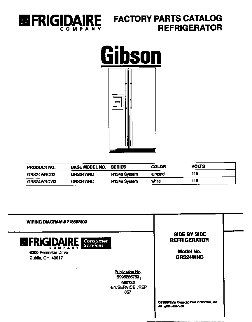 Gibson GRS24WNCD3 cover diagram