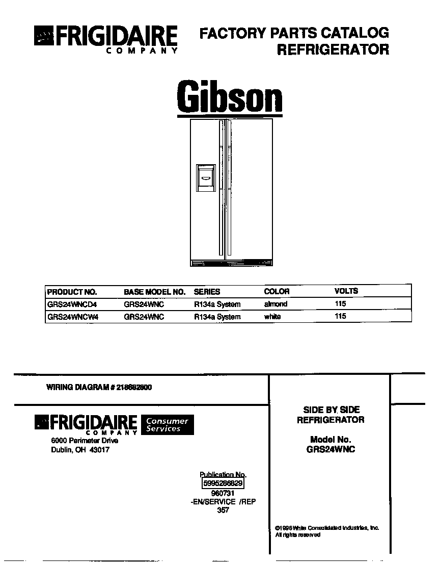 Gibson GRS24WNCD4 cover diagram