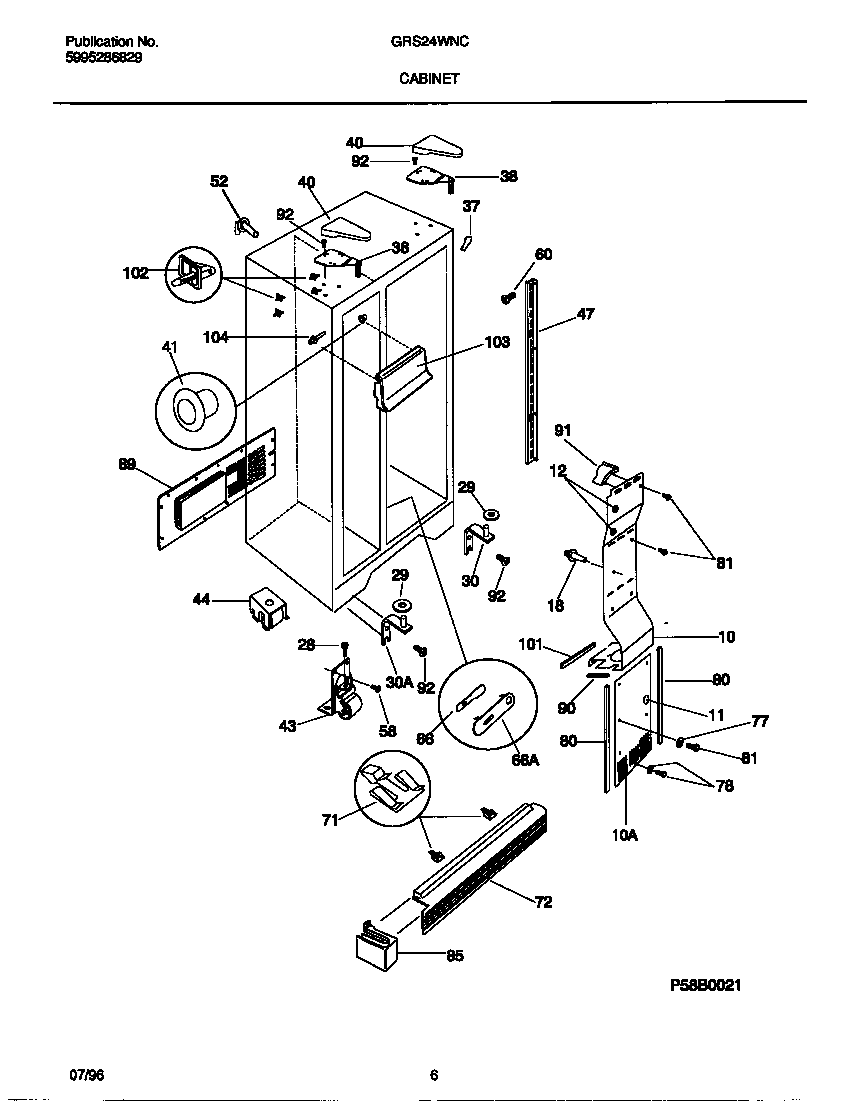 Gibson GRS24WNCD4 cabinet diagram