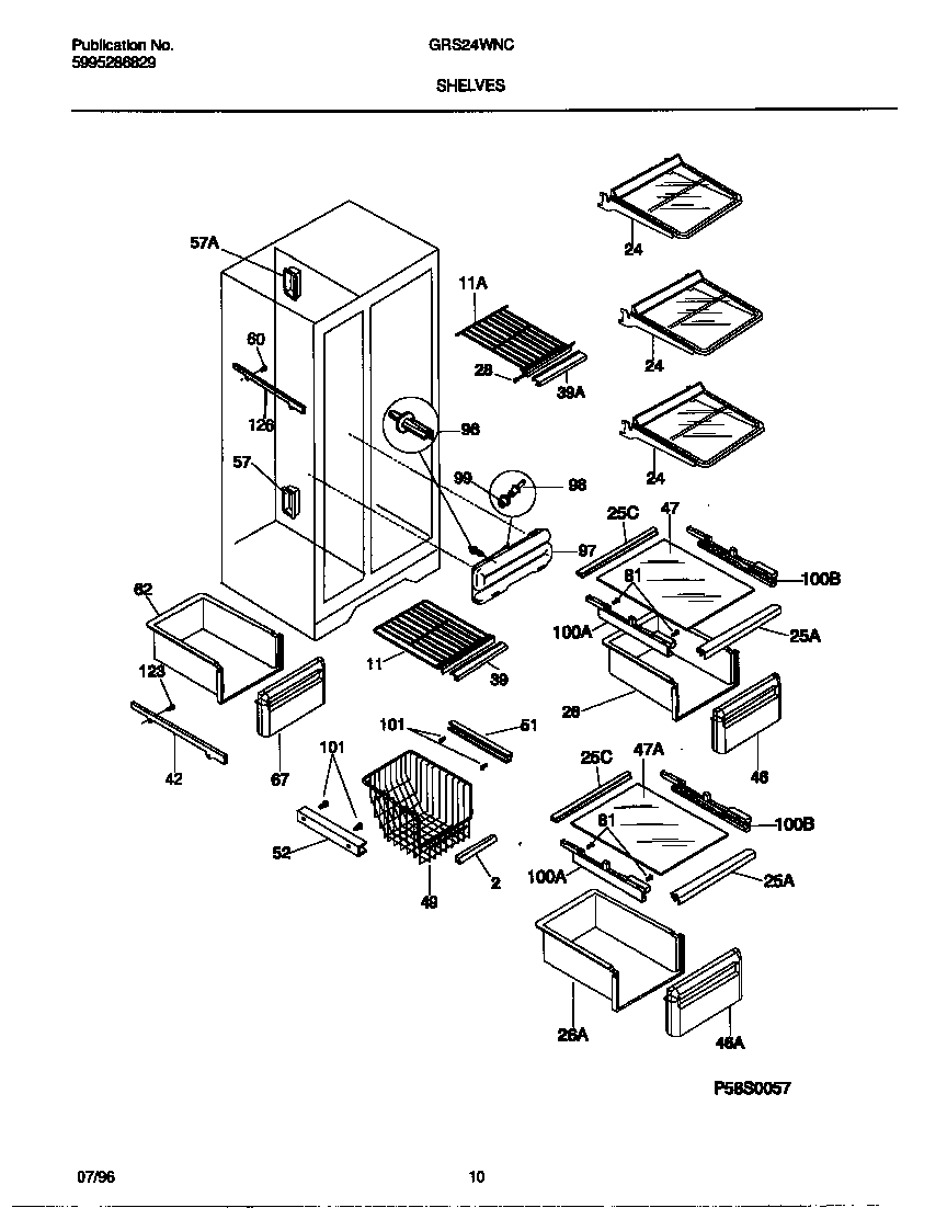 Gibson GRS24WNCD4 shelves diagram