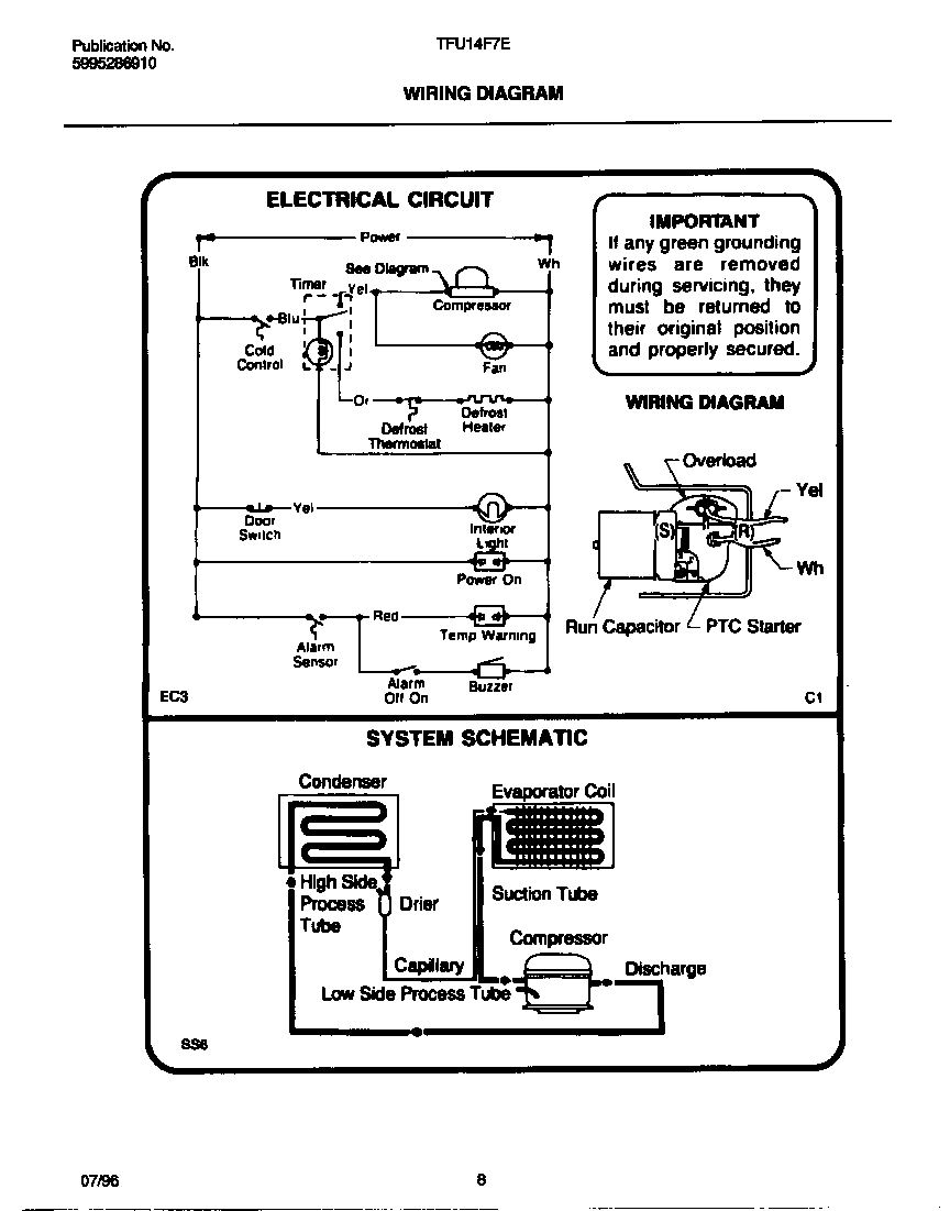 Tappan TFU14F7EW1 wiring diagram diagram