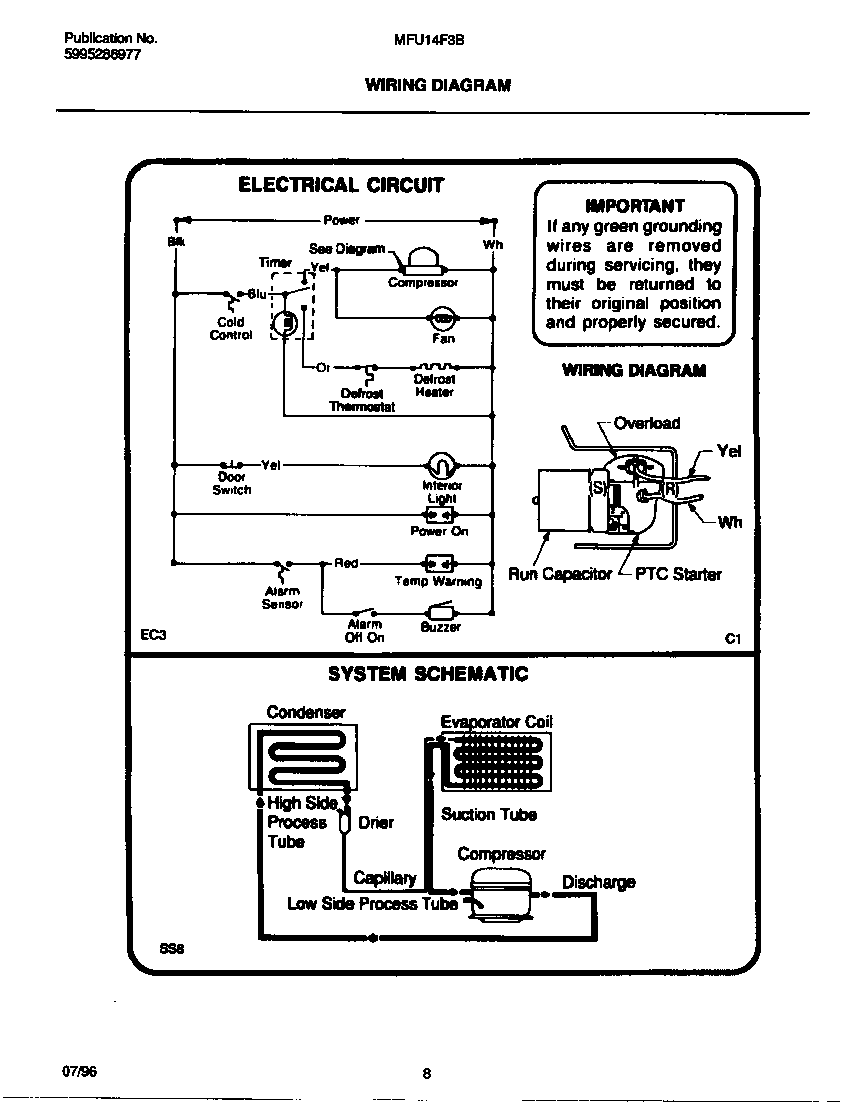 Universal/Multiflex (Frigidaire) MFU14F3BW5 wiring diagram diagram