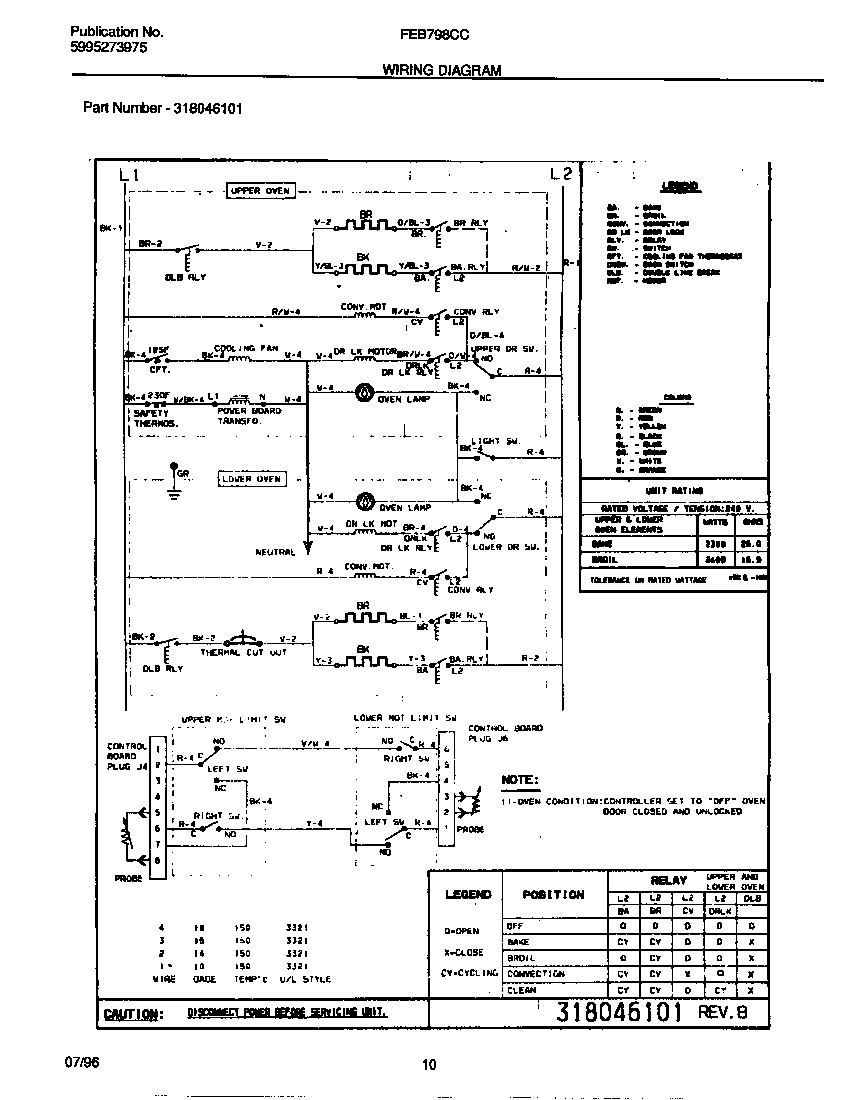 Frigidaire FEB798CCT1 wiring diagram diagram