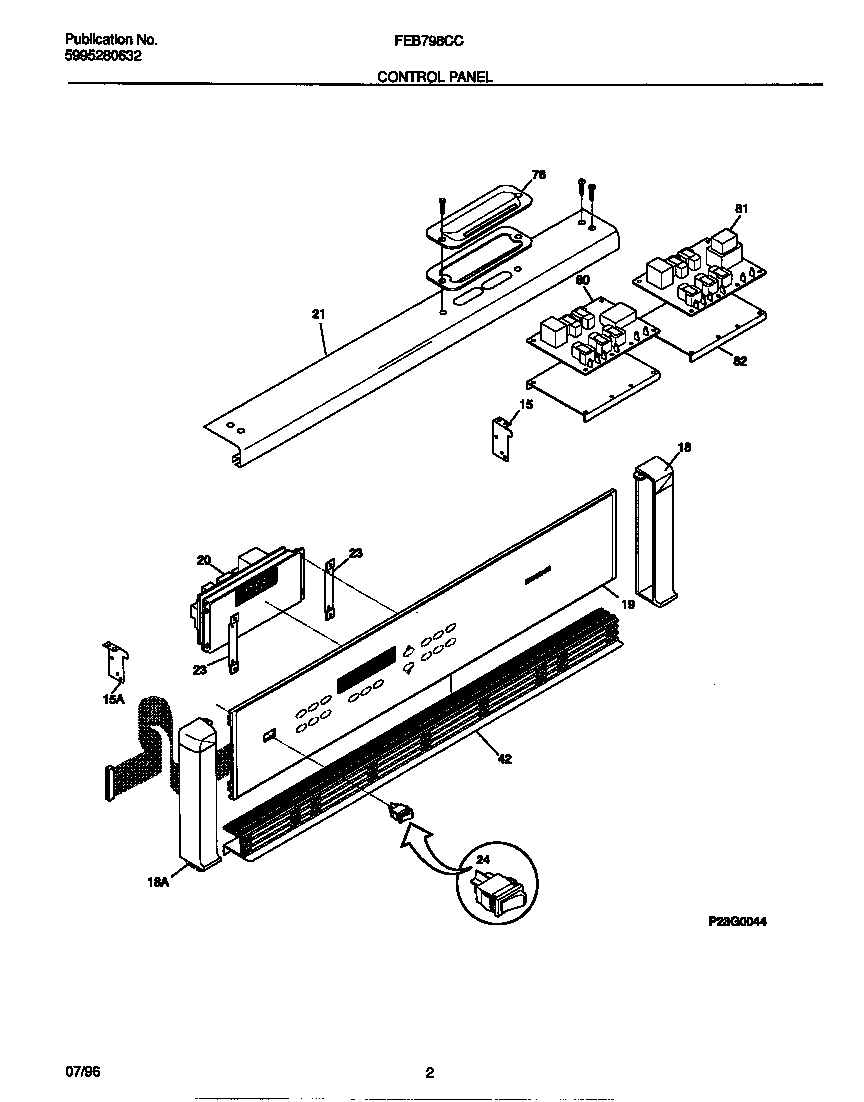 Frigidaire FEB798CCSB control panel diagram