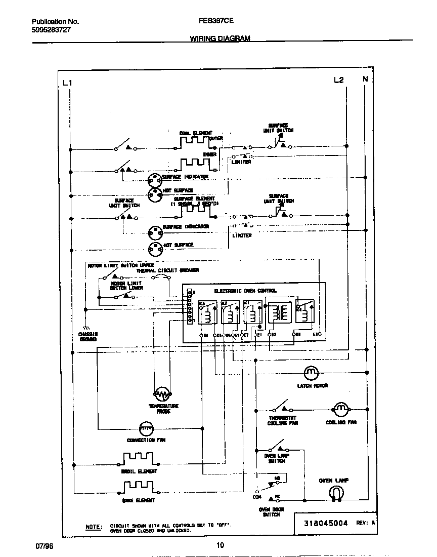 Frigidaire FES367CEBA wiring diagram diagram
