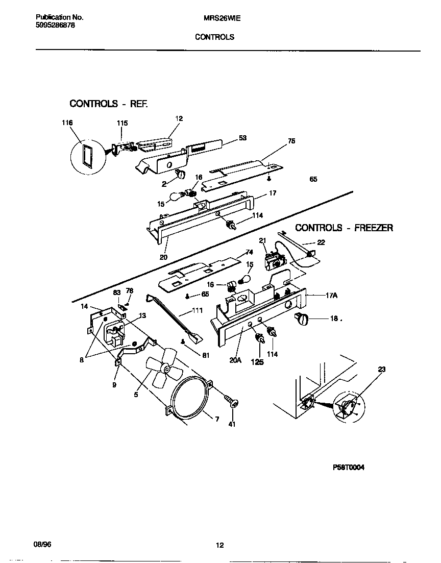 Universal/Multiflex (Frigidaire) MRS26WIED1 controls diagram
