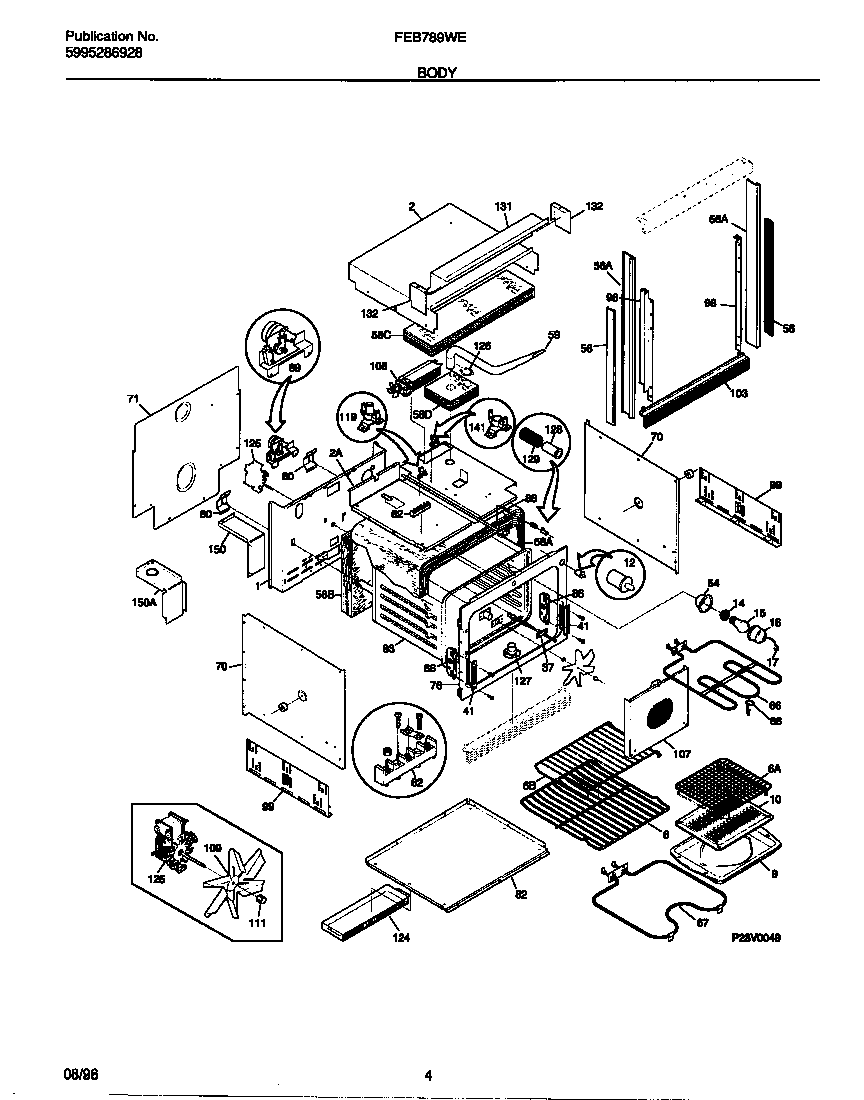 Frigidaire FEB789WESB body diagram