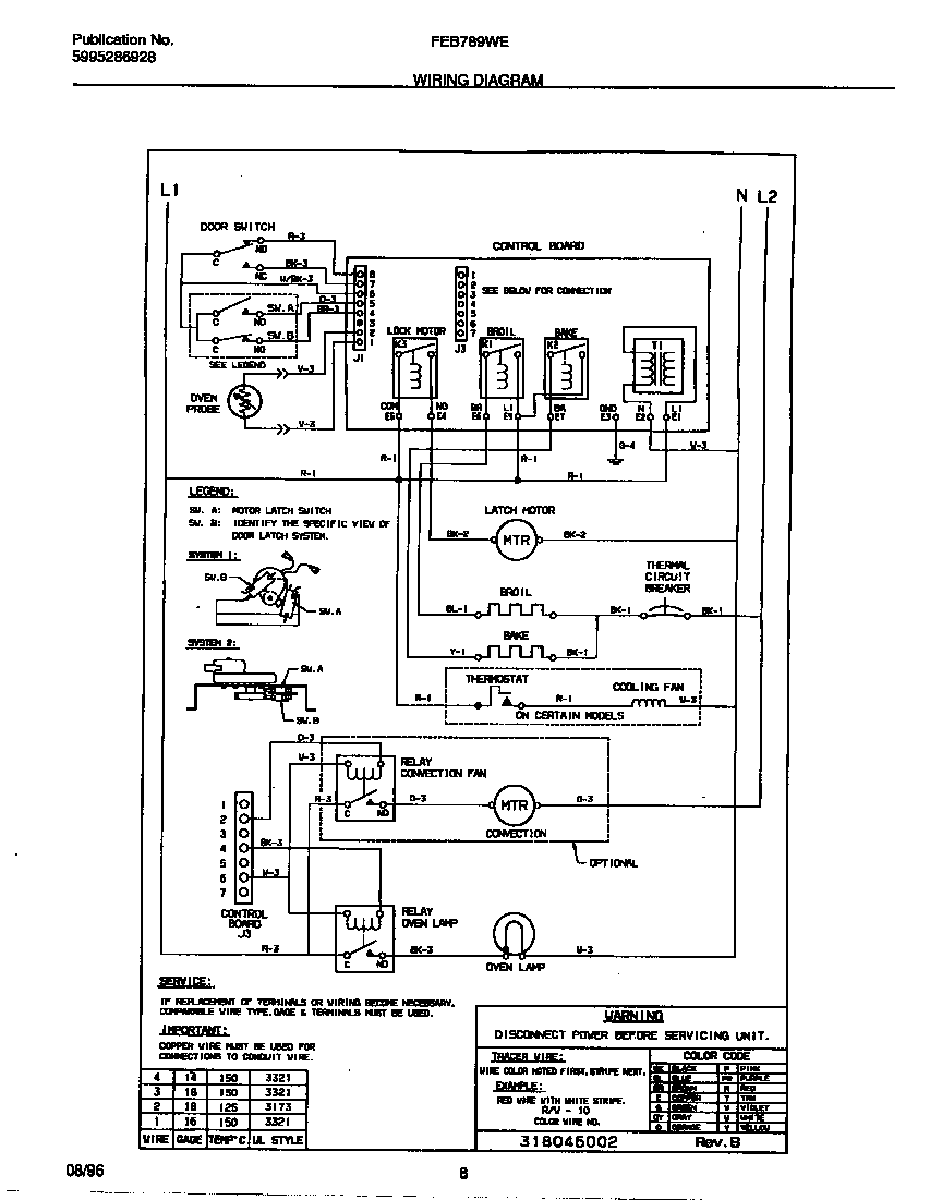 Frigidaire FEB789WESB wiring diagram diagram