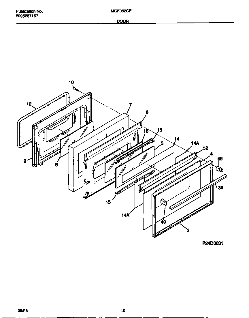 Universal/Multiflex (Frigidaire) MGF352CESB door diagram