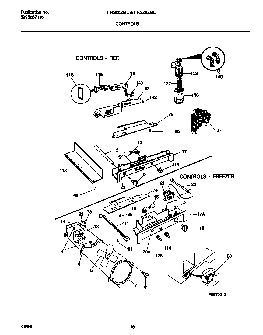 Frigidaire FRS28ZGEW1 controls diagram