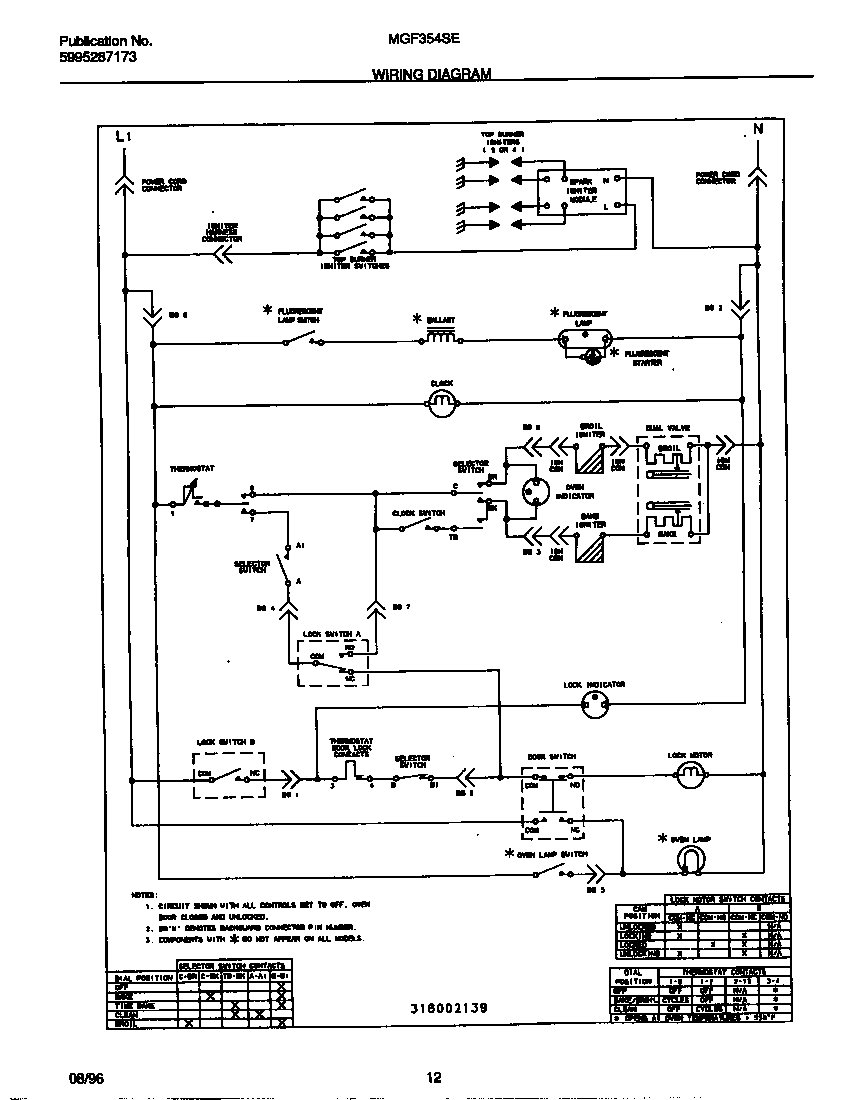 Universal/Multiflex (Frigidaire) MGF354SEWC wiring diagram diagram