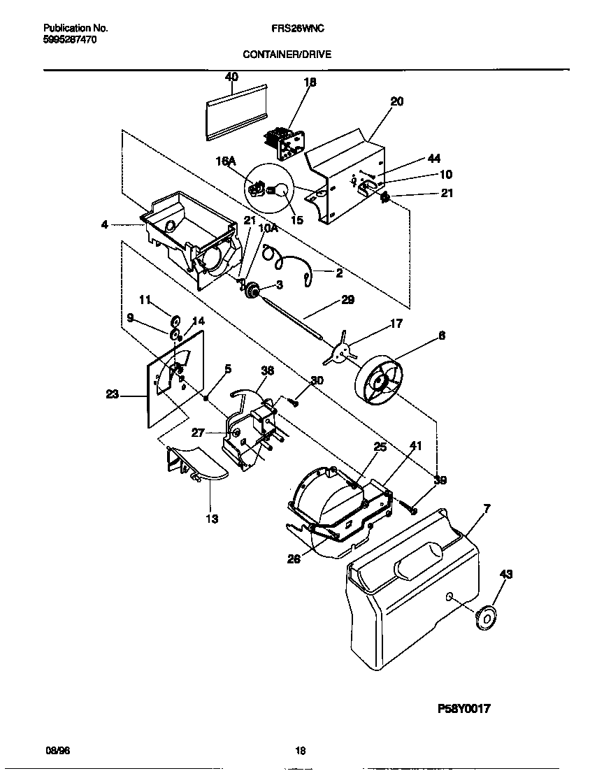 Frigidaire FRS26WNCW3 container/drive diagram