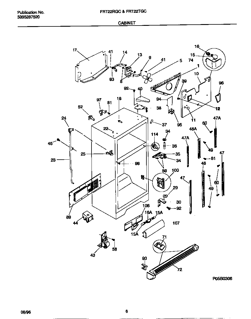 Frigidaire FRT22TGCD3 cabinet diagram