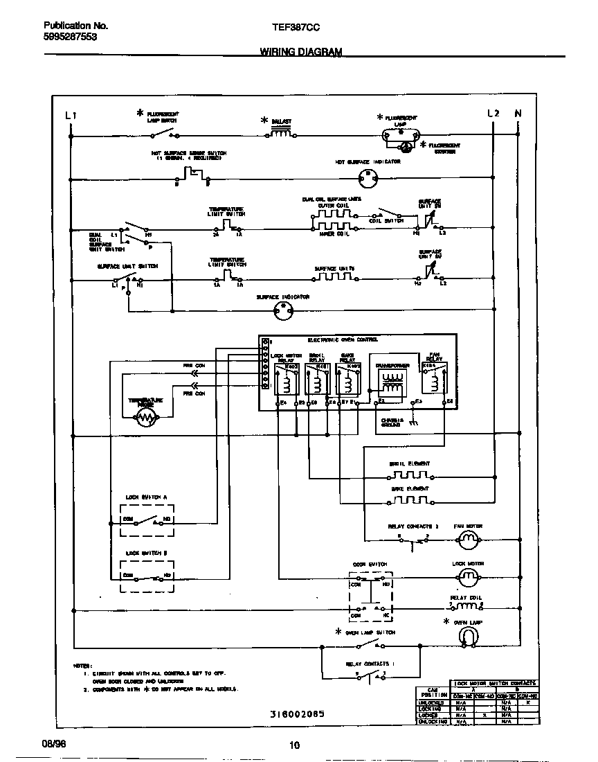Tappan TEF387CCTC wiring diagram diagram