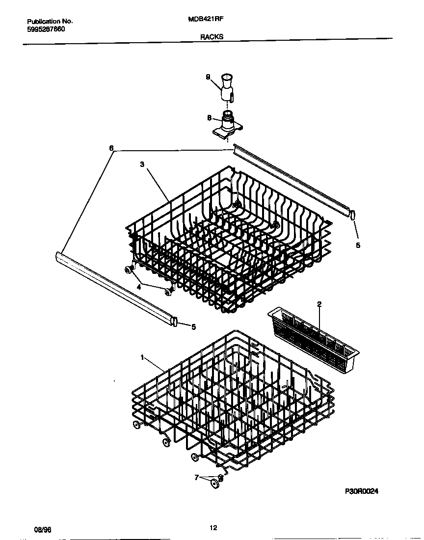 Universal/Multiflex (Frigidaire) MDB421RFR0 racks diagram