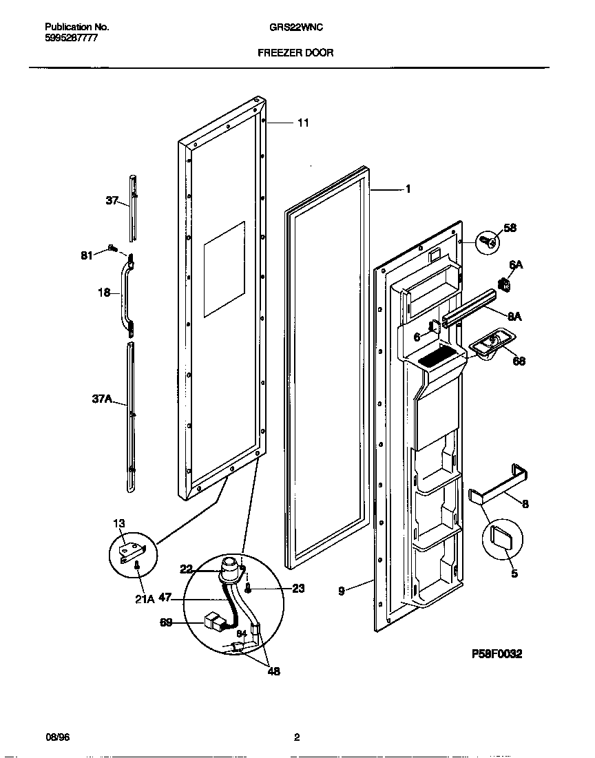 Gibson GRS22WNCW4 freezer door diagram