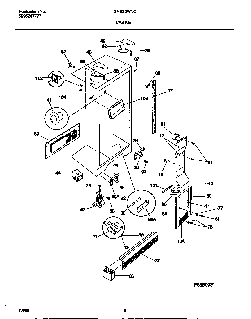 Gibson GRS22WNCW4 cabinet diagram