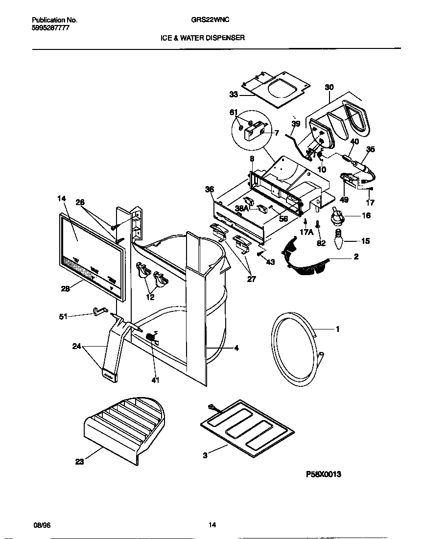 Gibson GRS22WNCW4 ice & water dispenser diagram