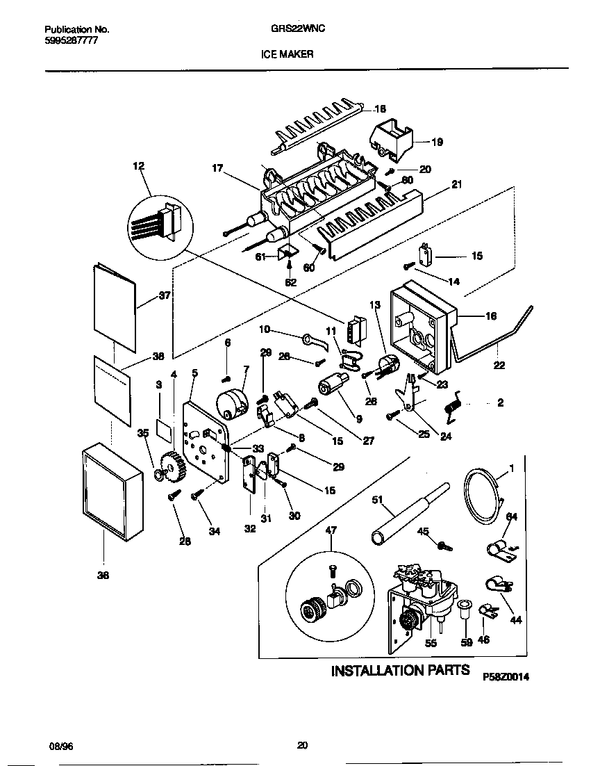 Gibson GRS22WNCW4 ice maker diagram